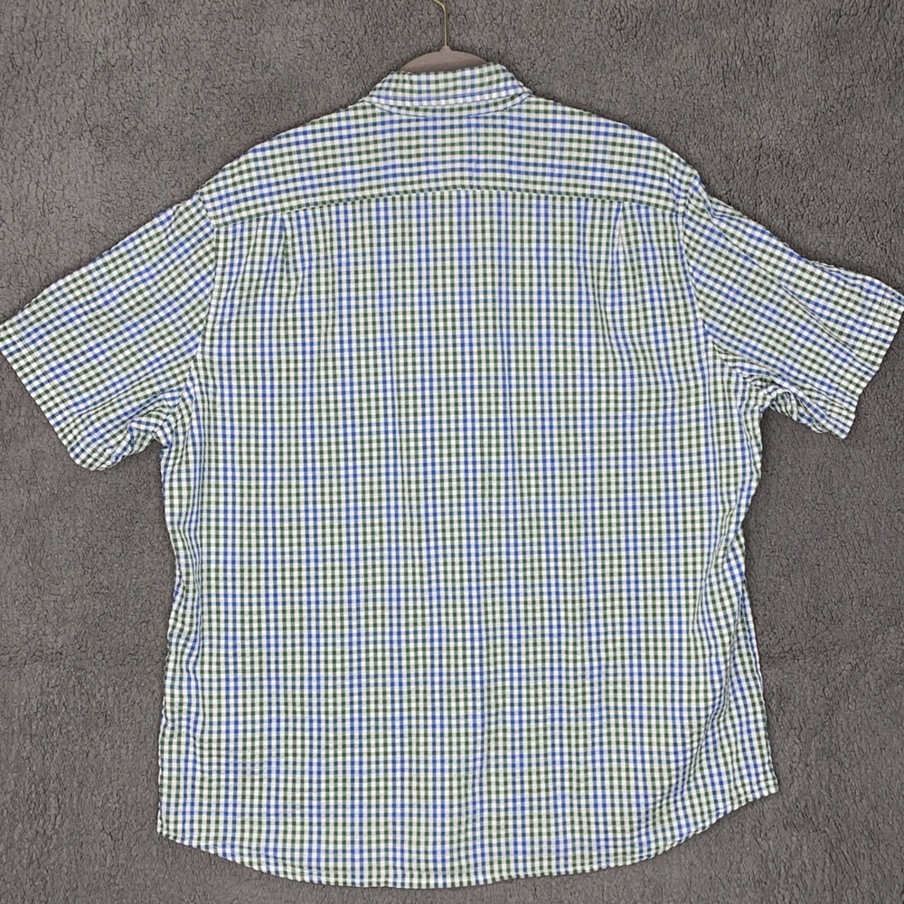LL Bean Seersucker Plaid (Green, Blue) Organic XL Shirt (Bundle 2) - Picture 4 of 13